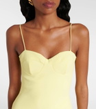 David Koma Side-slit corset gown