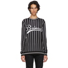 Balmain Black Striped Logo Sweater