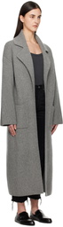 TOTEME Gray Rib-Knit Cardigan