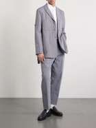 Thom Browne - Carpenter Cropped Straight-Leg Belted Cotton Trousers - Gray