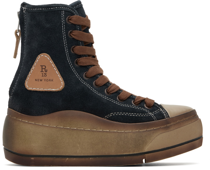 Photo: R13 Navy Distressed Tall Kurt Sneakers