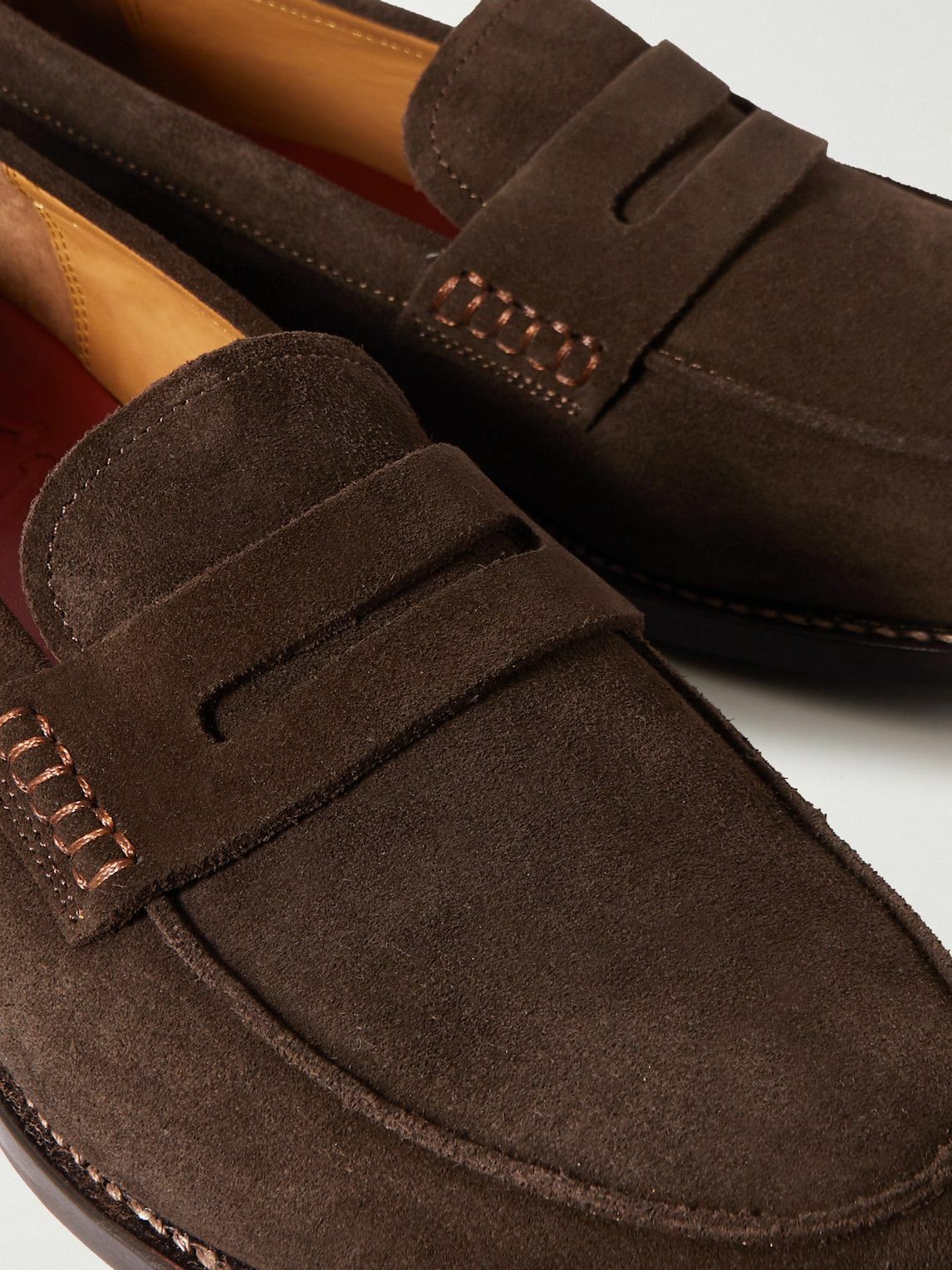Grenson - Jago Suede Penny Loafers - Brown Grenson display picture 1