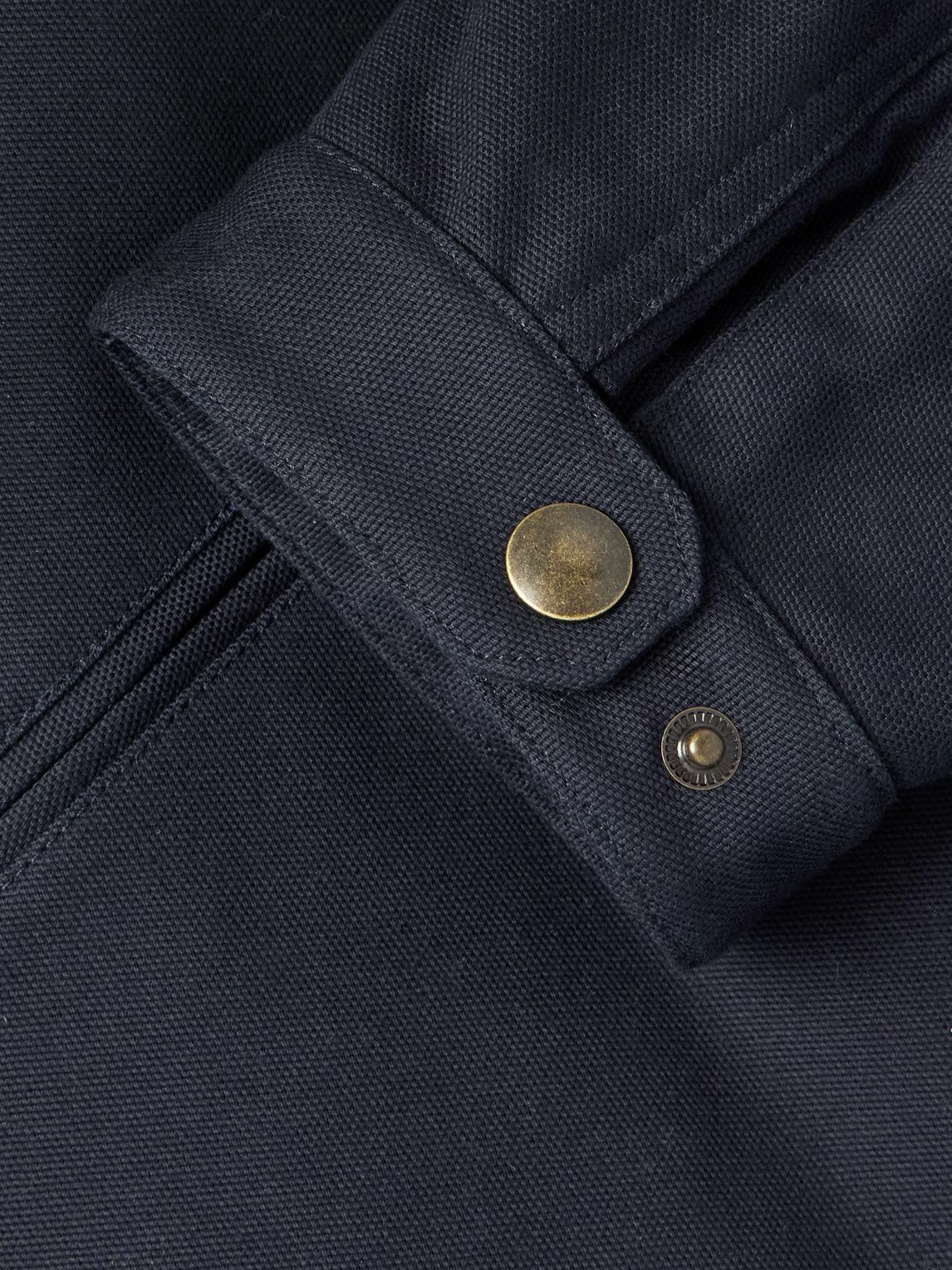 Nili Lotan - Caspian Corduroy-Trimmed Cotton-Canvas Jacket - Blue