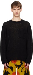 The Elder Statesman Black Crewneck Sweater