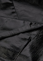 Skiim Karla Belted Patent Leather Trench Coat Black