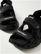 Balenciaga - 3LX Logo-Appliquéd Faux Leather and Canvas-Trimmed Scuba Sandals - Black