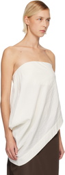 St. Agni Off-White Cloud Asymm Drape Top