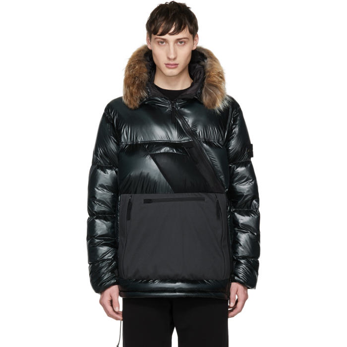 Photo: Stone Island Green Down Diagonal Zipper Puffy Jacket