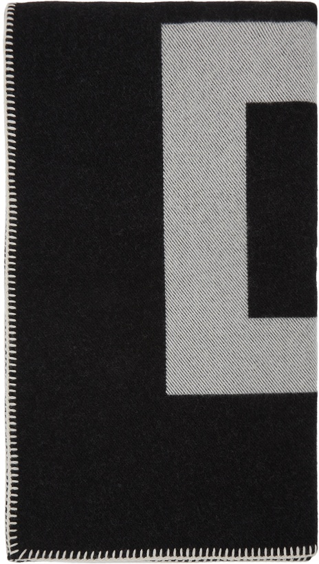 Photo: Givenchy Black & White Logo Woven Scarf