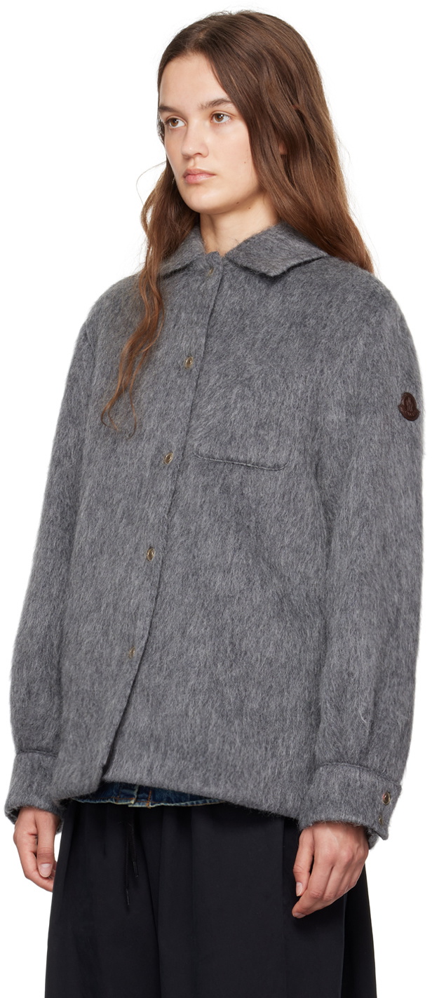 Moncler Gray Virgin Wool & Mohair Jacket Moncler