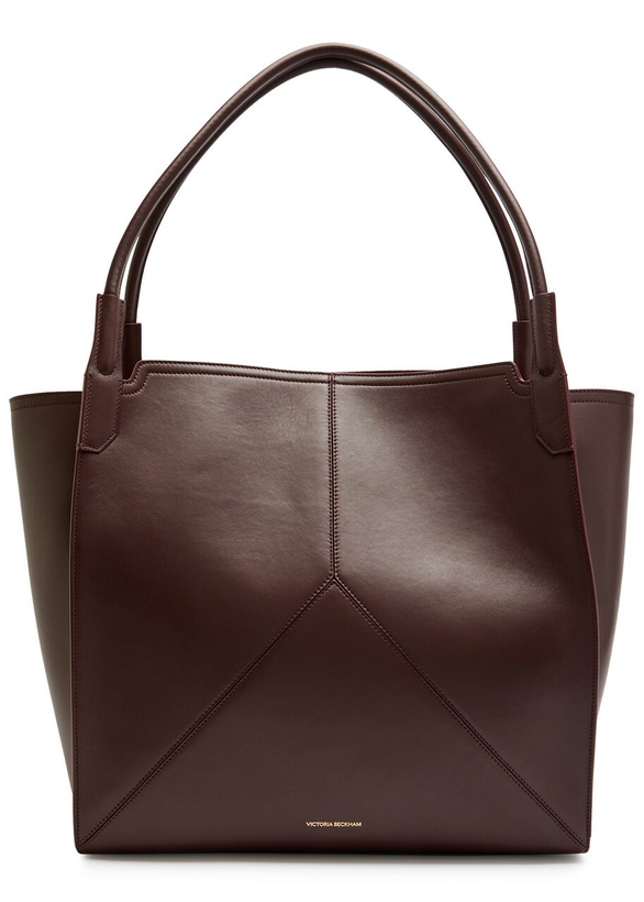 Photo: Victoria Beckham Victoria Panelled Smoothed Leather Tote - Burgundy - One Size
