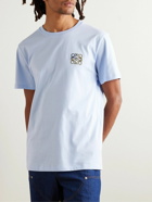 LOEWE - Logo-Embroidered Cotton-Jersey T-Shirt - Blue