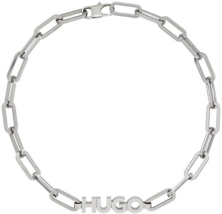 Photo: Hugo Silver Bold Logo Necklace