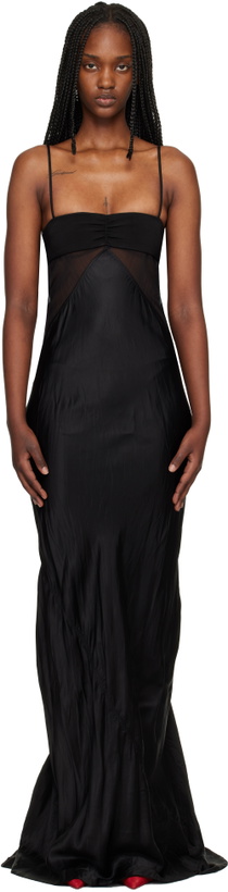 Photo: Rick Owens Black Temple Combo Slip Maxi Dress