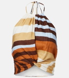 Cala de la Cruz Lodi striped linen crop top