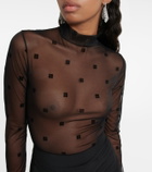 Givenchy - 4G jacquard-knit tulle bodysuit