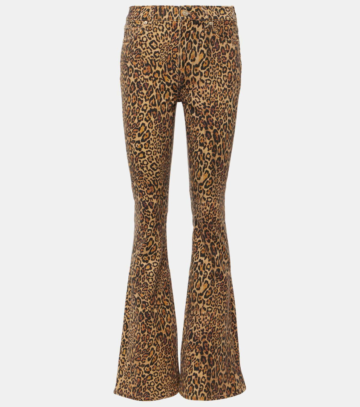 7 For All Mankind Ali leopard-print high-rise flared jeans 7