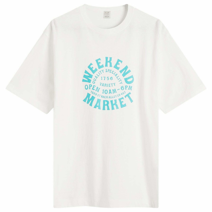 Photo: Ordinary Fits Men's Weekend Market Printed T-Shirt in Off-White