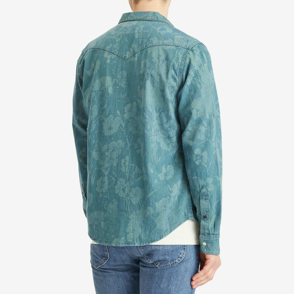 Paul Smith Men's x Lee Jacquard Denim Western Shirt in Green