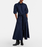 Gabriela Hearst Zivan cotton and linen denim midi skirt