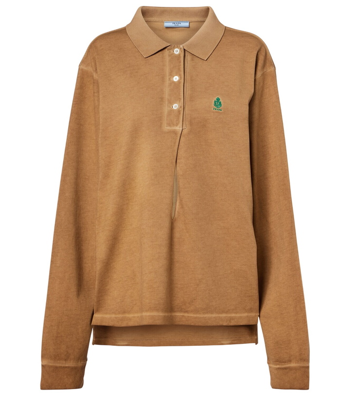 Photo: Prada Oversized cotton piqué polo shirt