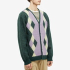 Needles Men's Mohair Diamond Cardigan in Green