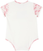 Versace Baby White & Pink Greca Bodysuit