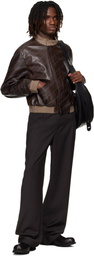 Kiko Kostadinov Brown Tarhos Leather Jacket
