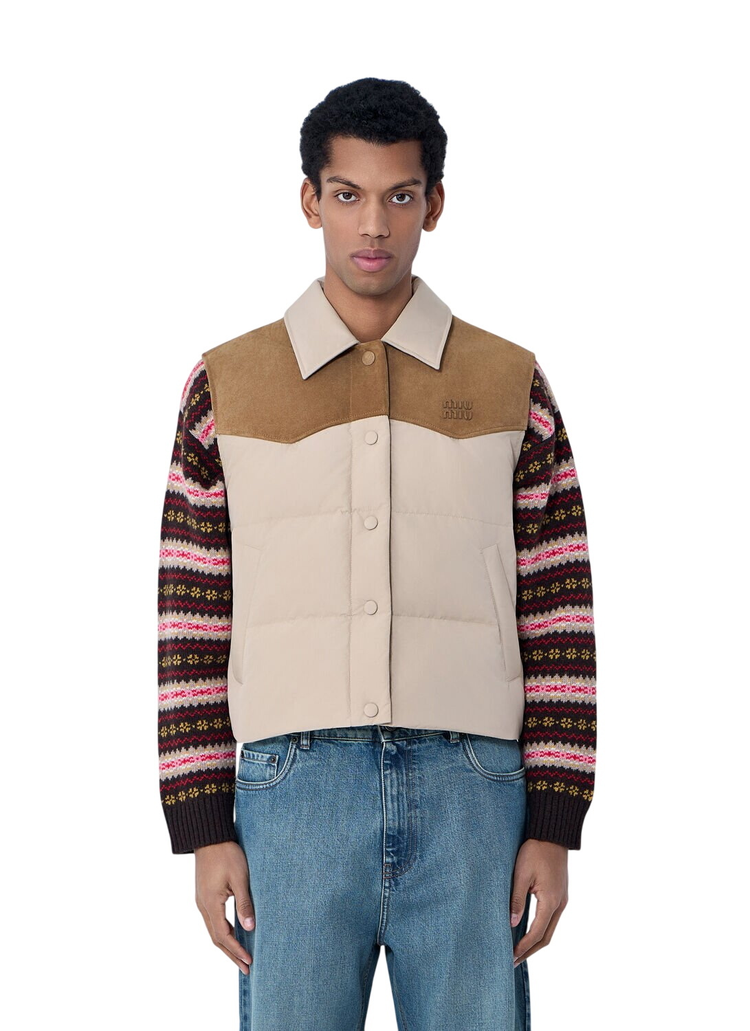 Miu Miu Logo cotton chino blouson Miu Miu