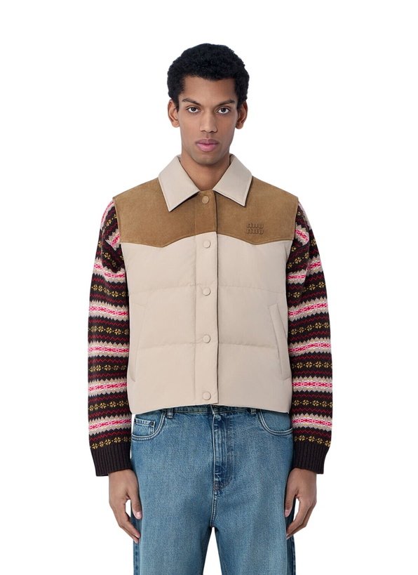 Photo: Miu Miu Padded Suede Yoke Vest