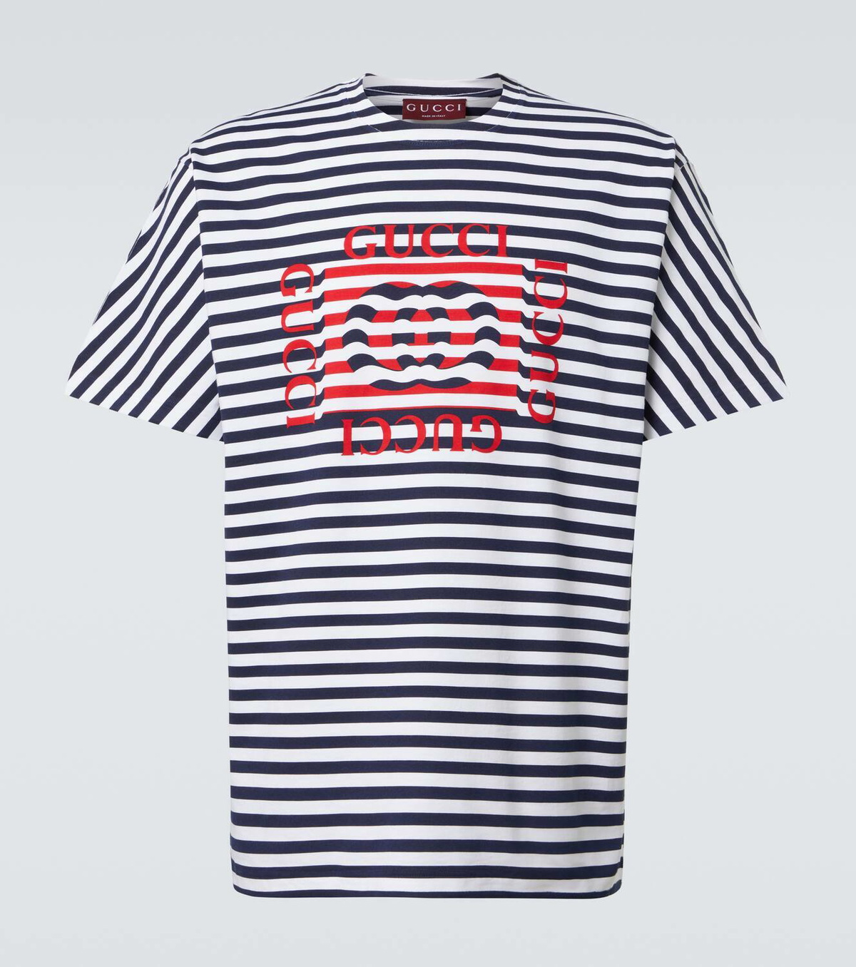 GUCCI ウェブ ストライプ ジャージー Tシャツ Gucci Logo striped cotton jersey T-shirt Gucci