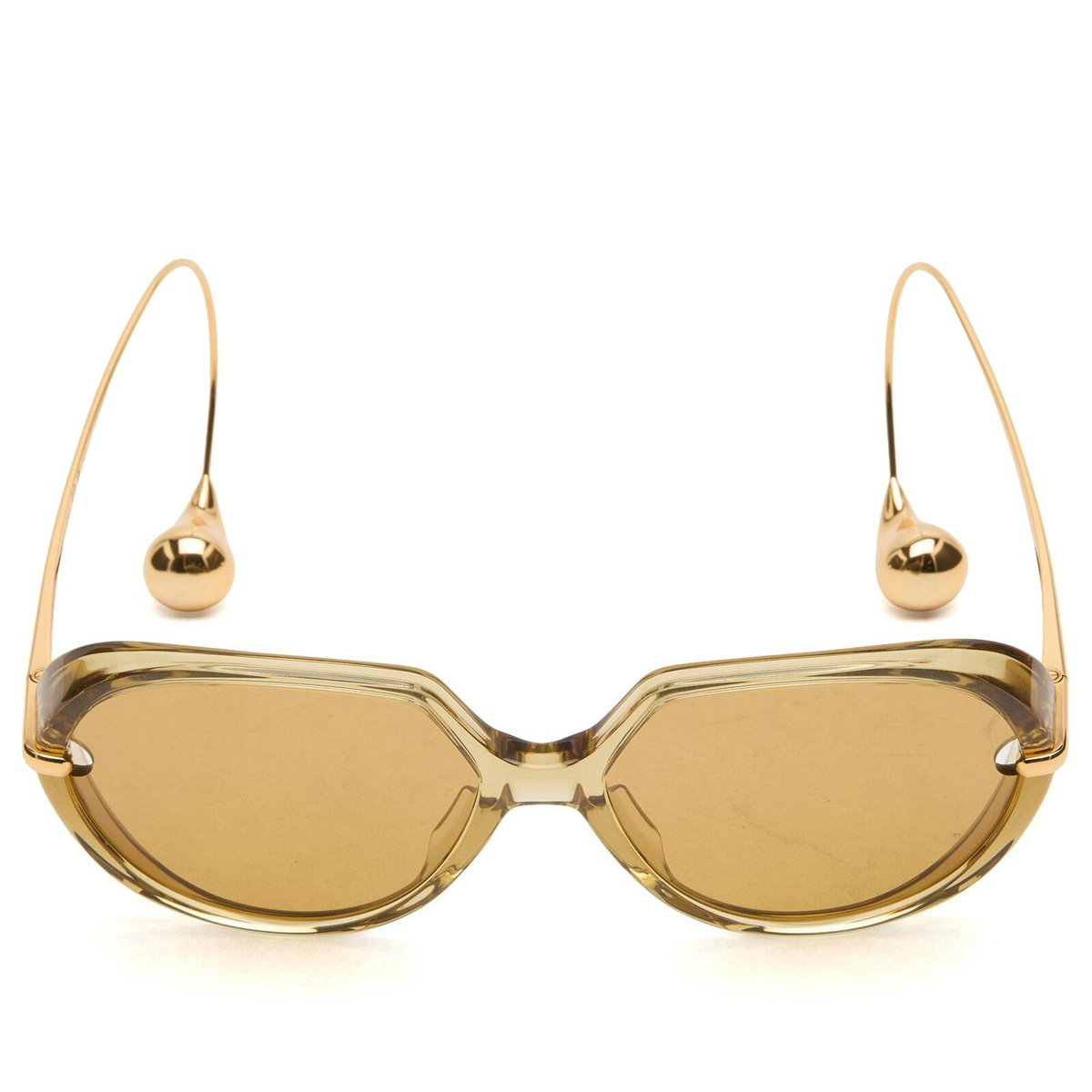 Bottega Veneta Eyewear Bottega Veneta BV1436S Drop Sunglasses in Yellow/Gold/Brown 