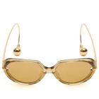 Bottega Veneta Eyewear Bottega Veneta BV1436S Drop Sunglasses in Yellow/Gold/Brown 