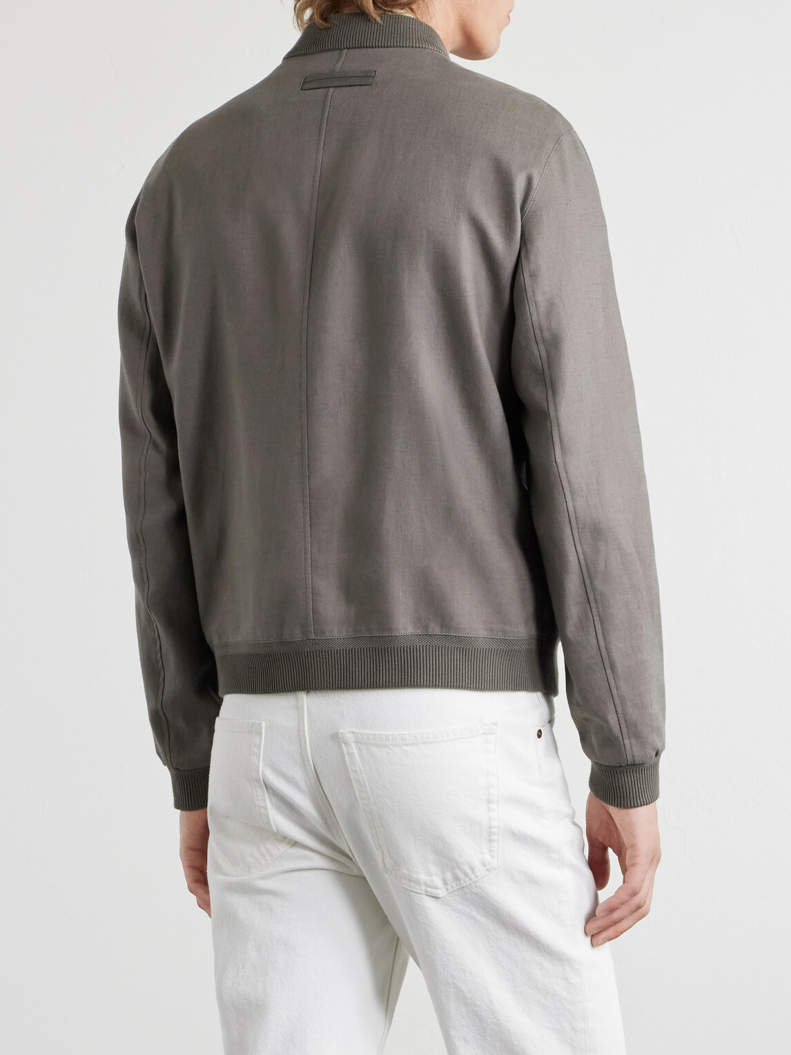 Zegna - Oasi Linen Bomber Jacket - Gray
