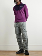 OSTRYA - Rove Logo-Print Colour-Block Jersey Half-Zip Sweatshirt - Purple