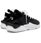 Y-3 - Kaiwa Suede-Trimmed Leather and Neoprene Sneakers - Black