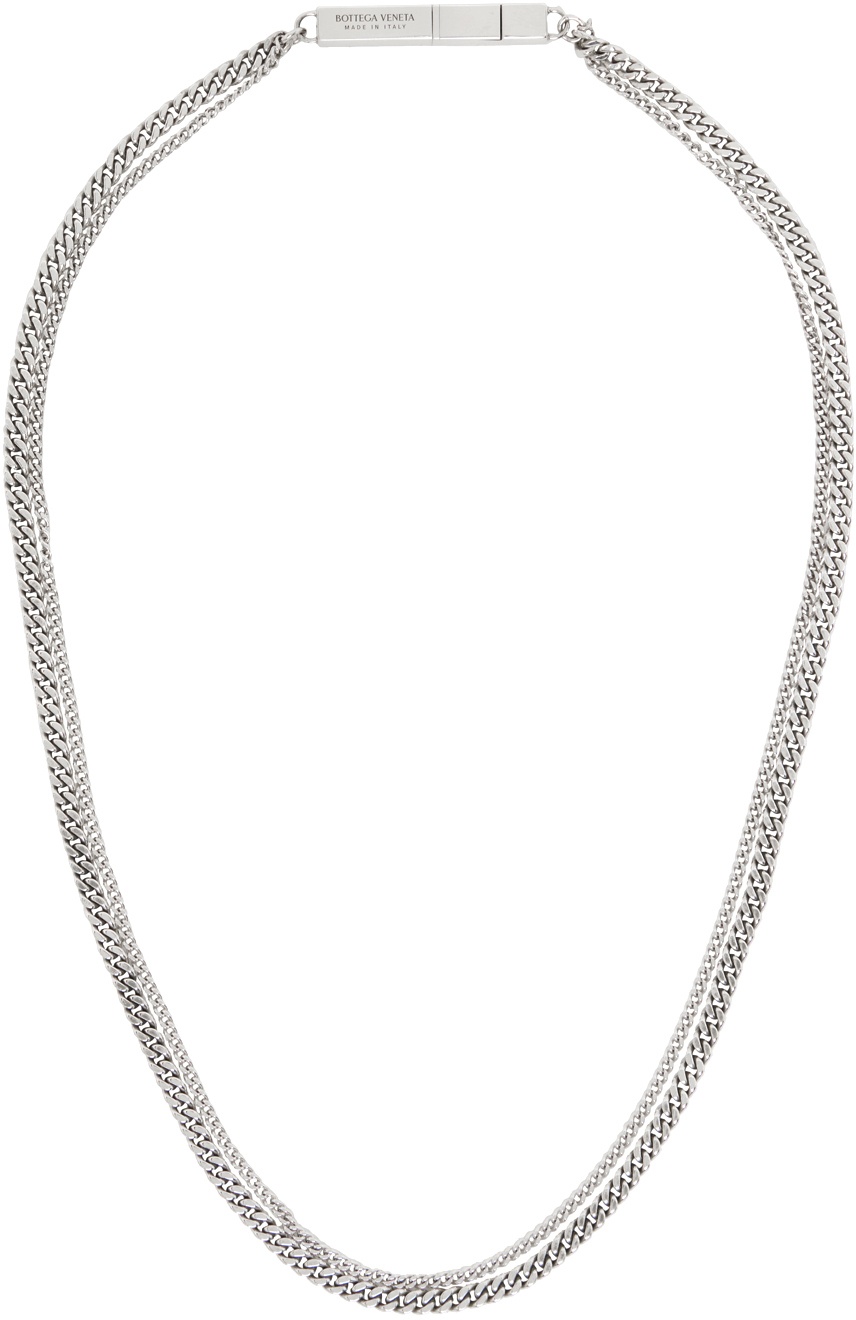 Photo: Bottega Veneta Silver Chains ID Necklace