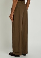 Officine Générale Evans Belted Cotton-poplin Trousers Dark Brown