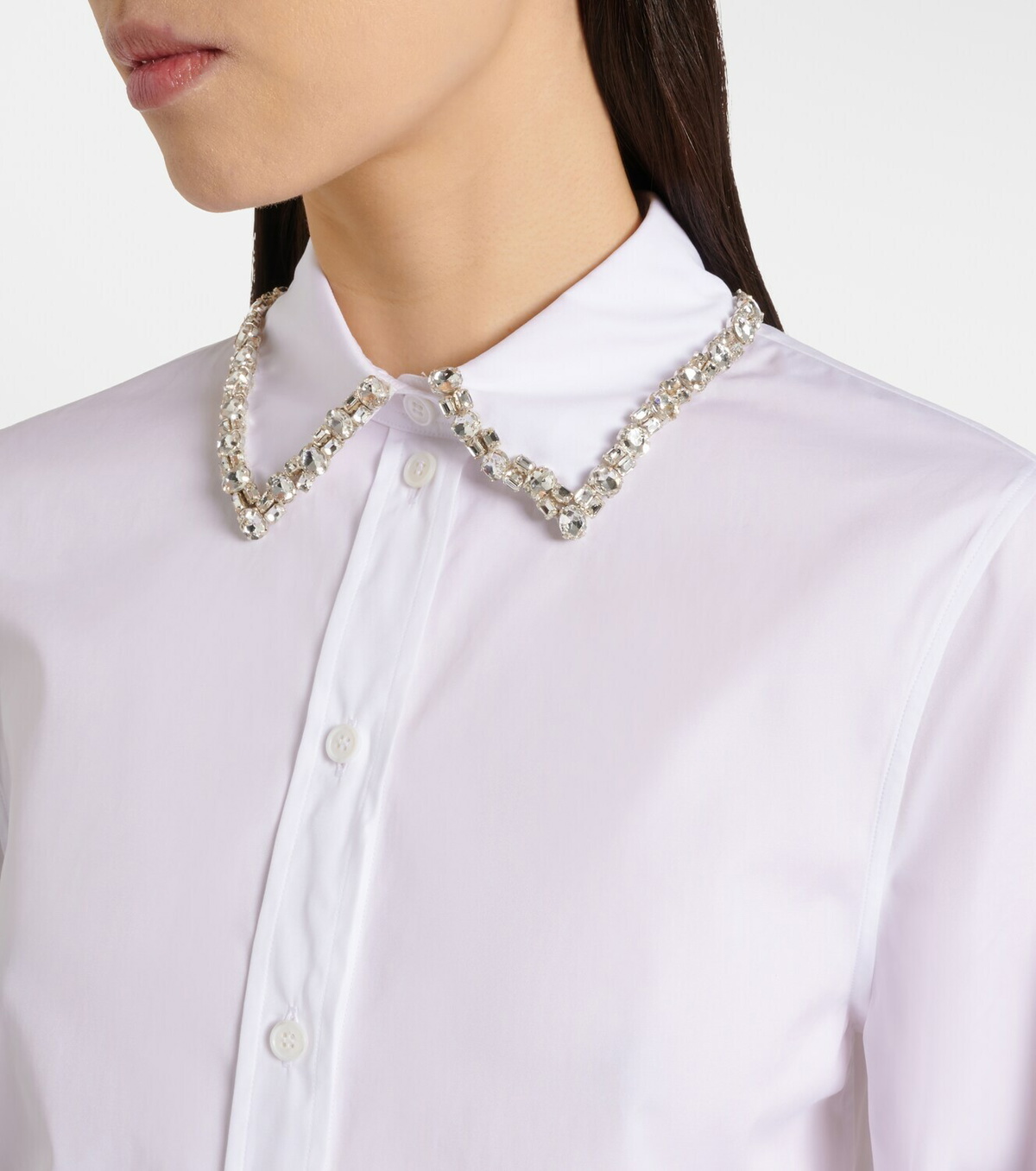 McQueen Embellished cotton poplin shirt