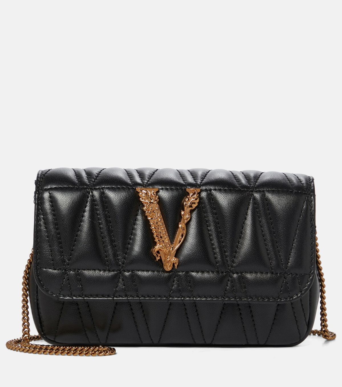 Versace - Virtus Small leather shoulder bag Versace