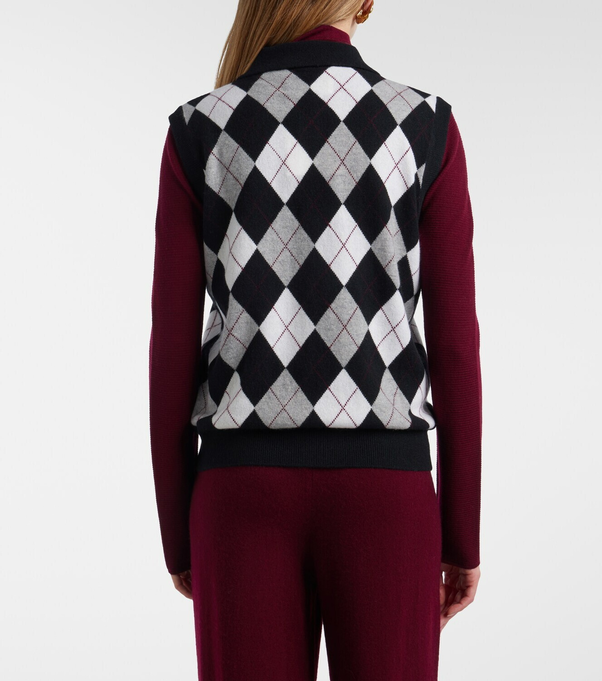 Lisa Yang Anwen argyle cashmere sweater vest