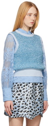 GANNI Blue Sparkle Knit Vest