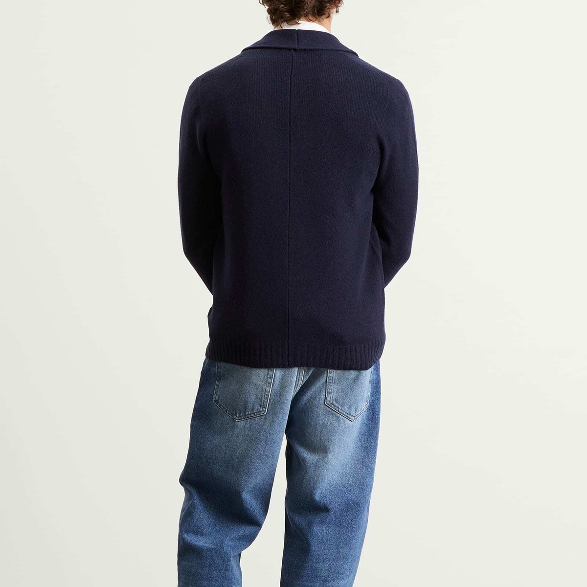 John Smedley Men's Rockford Cashmere Shawl Collar Cardigan in Midnight