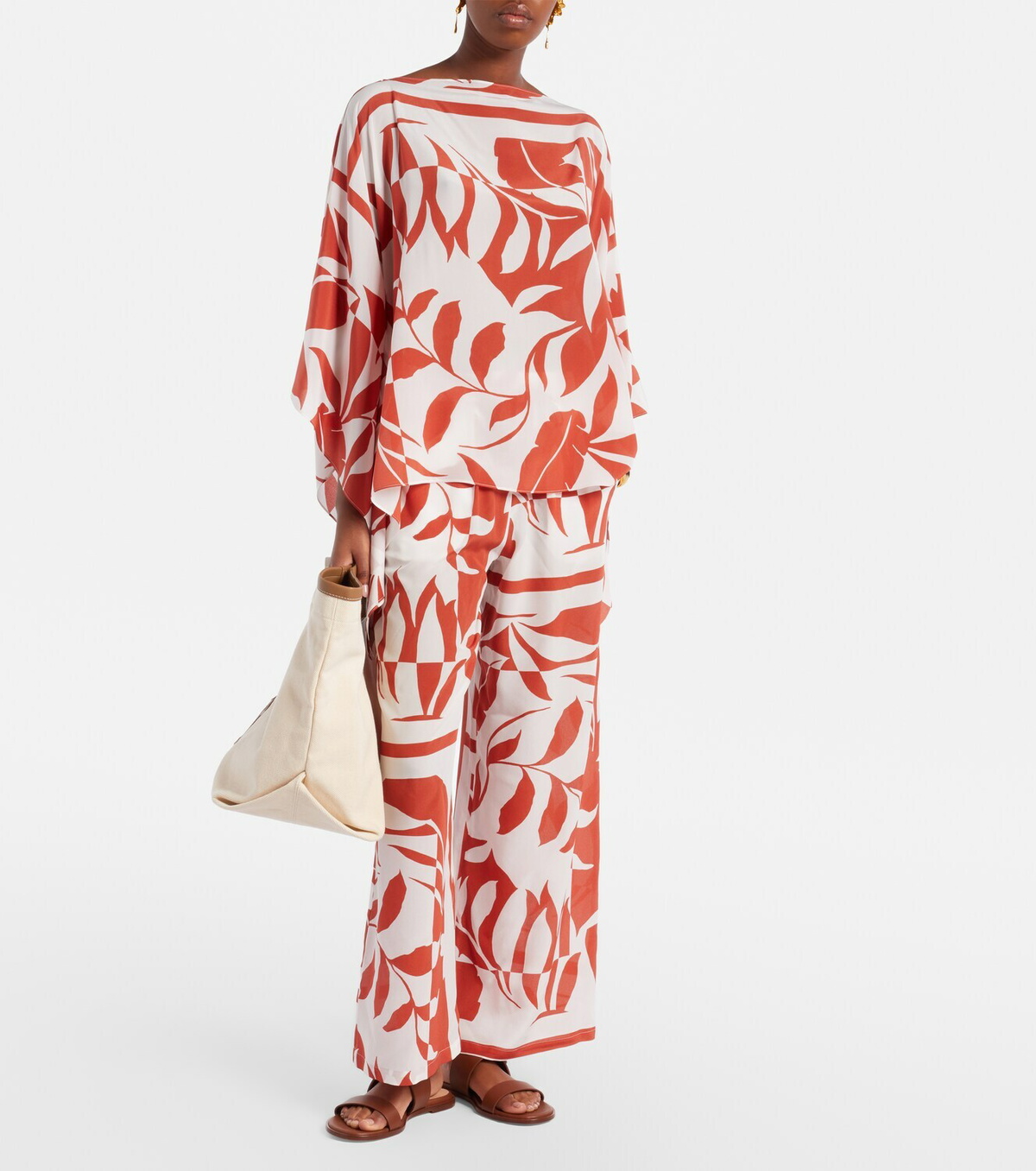 Max Mara Ecru Small canvas tote bag