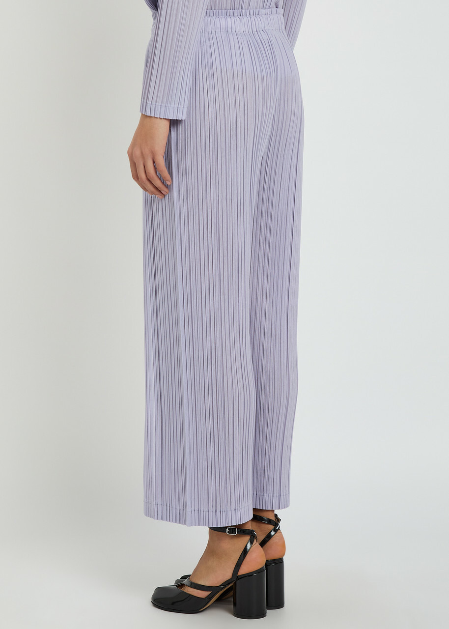 Pleats Please Issey Miyake Pleated Wide-leg Woven Trousers Light Purple