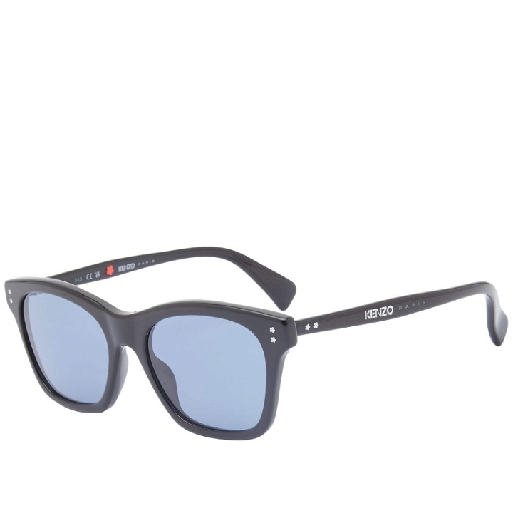 Photo: Kenzo Eyewear Men's KZ40161I Sunglasses in Shiny Black/Blue
