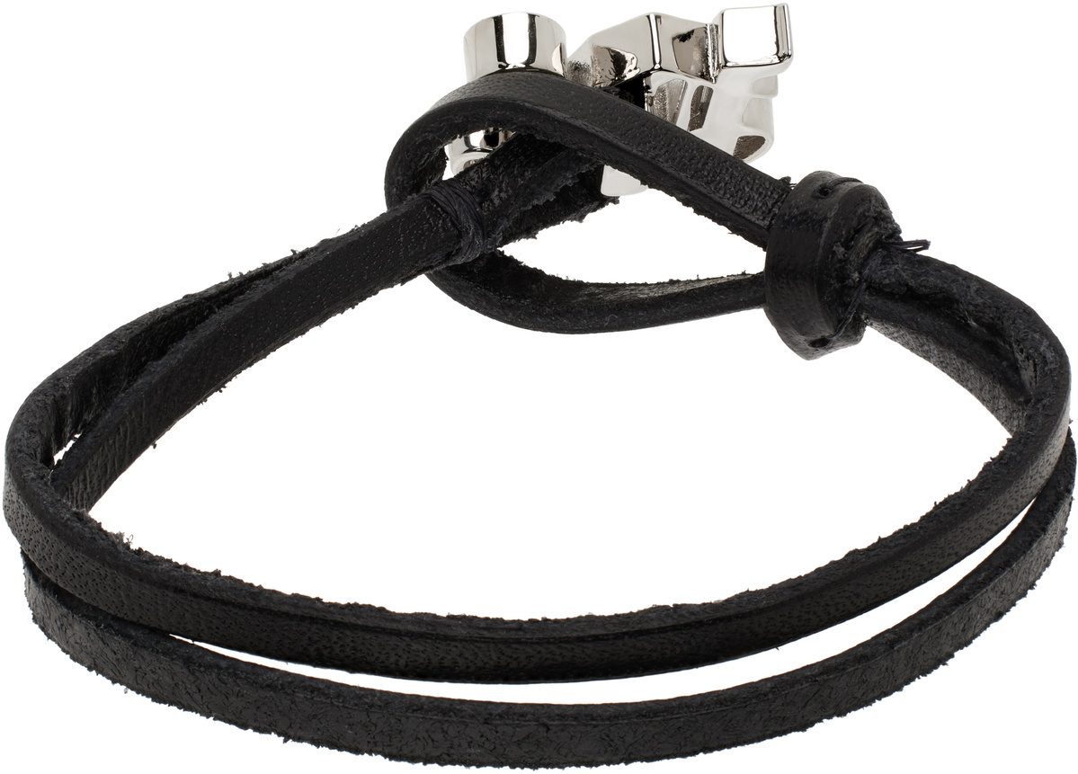 Palm Angels Black Cord Monogram Bracelet