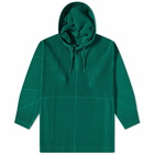 Homme Plissé Issey Miyake Men's Pleated Popover Hoody in Emerald Green