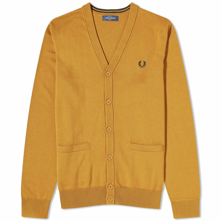 Photo: Fred Perry Men's Merino Cardigan in Dark Caramel