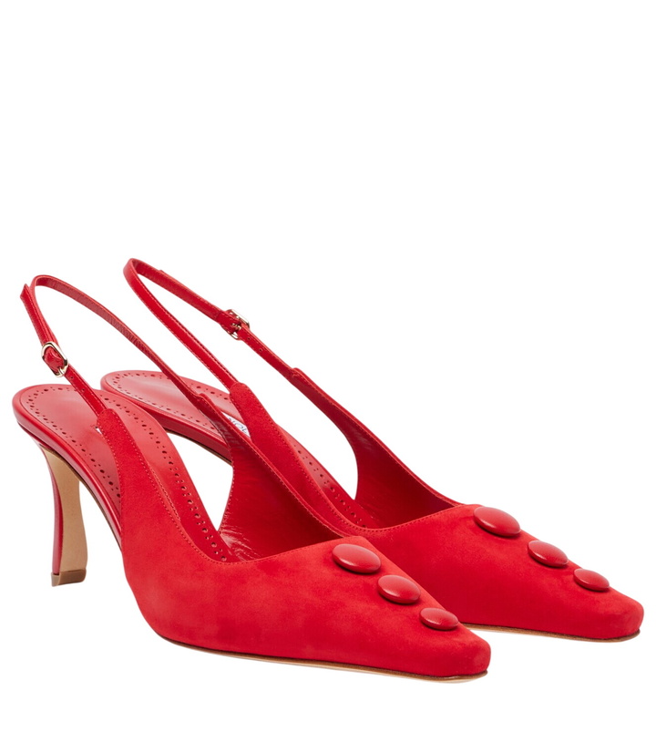 Photo: Manolo Blahnik Alexa suede slingback pumps